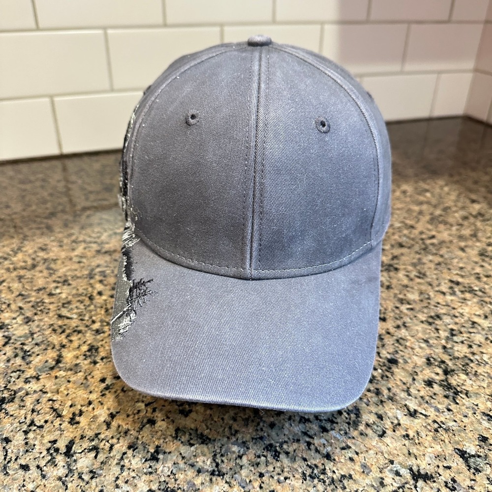 DRI-DUCK Hat Wildlife Series Bear Embroidered Men's Adjustable Gray Cotton